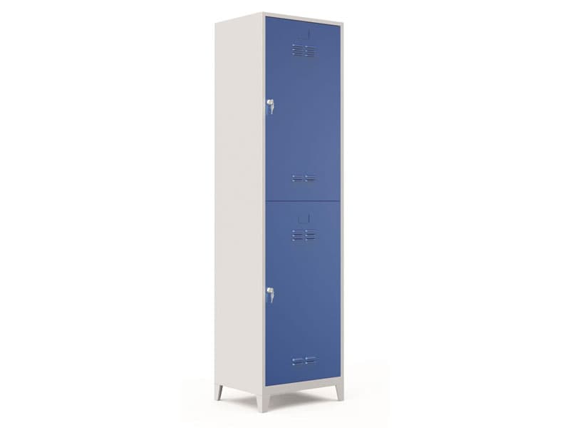 WD-STORE-01 Fortress 3-Tier Multi-Door Metal Locker Cabinet - Angle 2